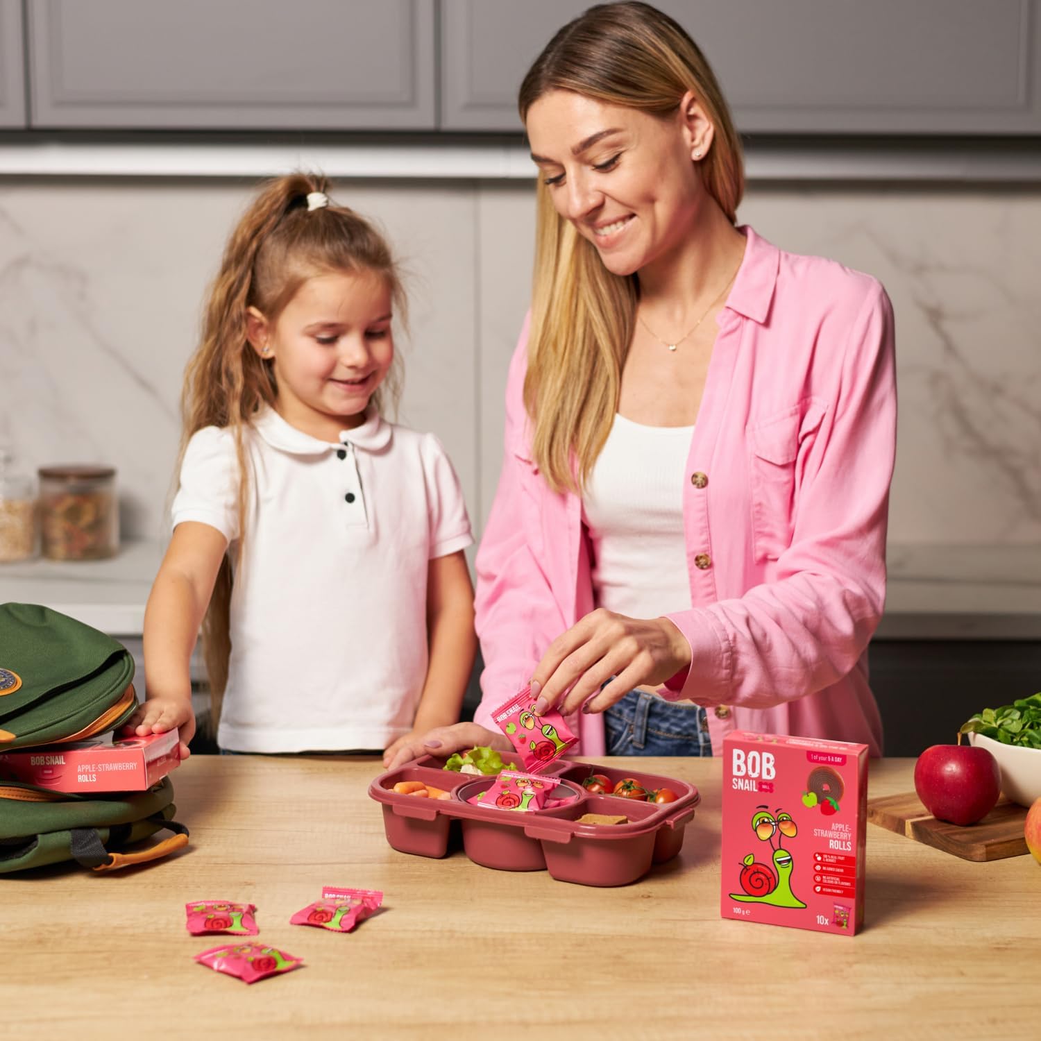 Apple - Strawberry Fruit Rolls 100g - Bob Snail - Fruit Snacks - Eco Natural Products