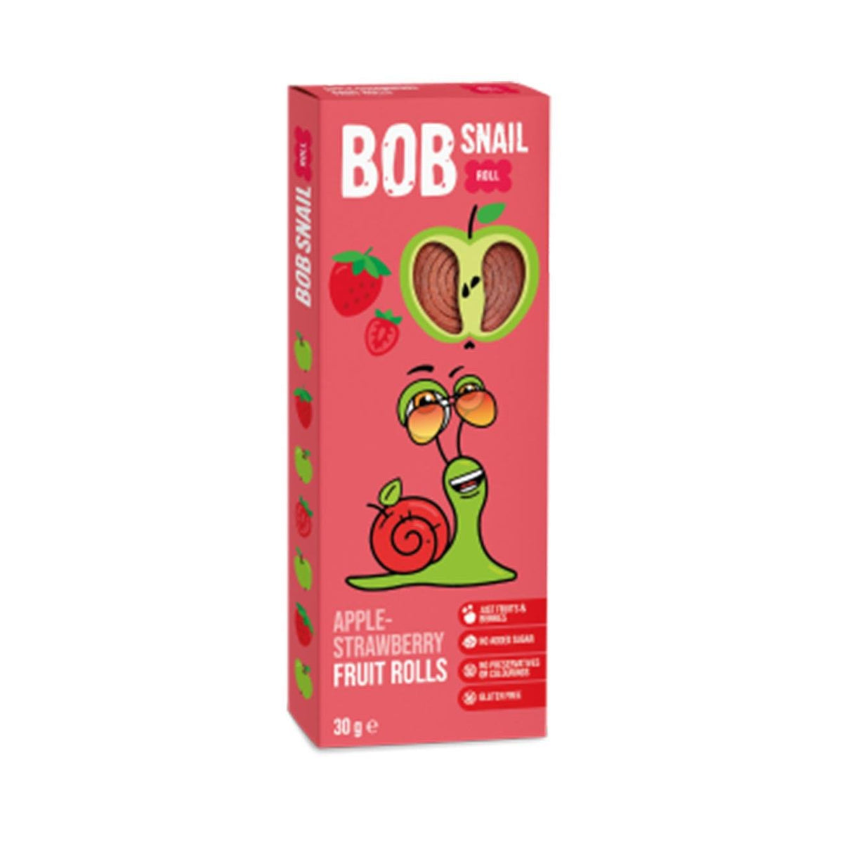 Apple - Strawberry Fruit Rolls 30g - Bob Snail - Fruit snack - Eco Natural Products