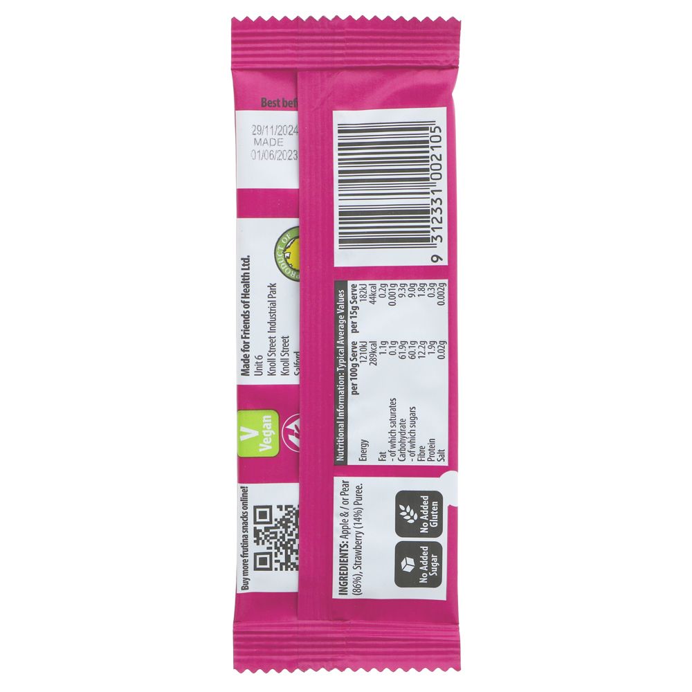 Apple & Strawberry Real Fruit Snack 15g - Eco Natural Products - Frutina - Fruit snack