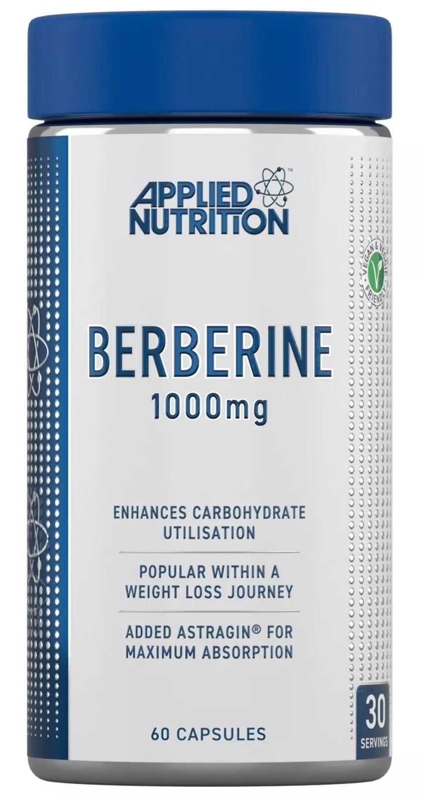 Applied Nutrition Berberine 1000mg 60 Capsules — AstraGin® absorption enhancer