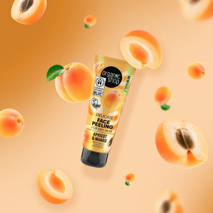 Apricot and Mango Delicate Face Peeling for Dry Skin 75ml - Organic Shop - Face Peeling - Eco Natural Products