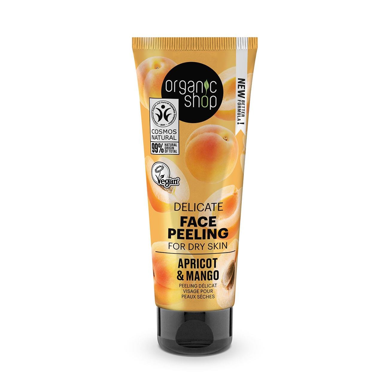 Apricot and Mango Delicate Face Peeling for Dry Skin 75ml - Organic Shop - Face Peeling - Eco Natural Products