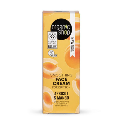 Apricot and Mango Smoothing Face Cream for Dry Skin 50ml - Organic Shop - Face Cream - Eco Natural Products