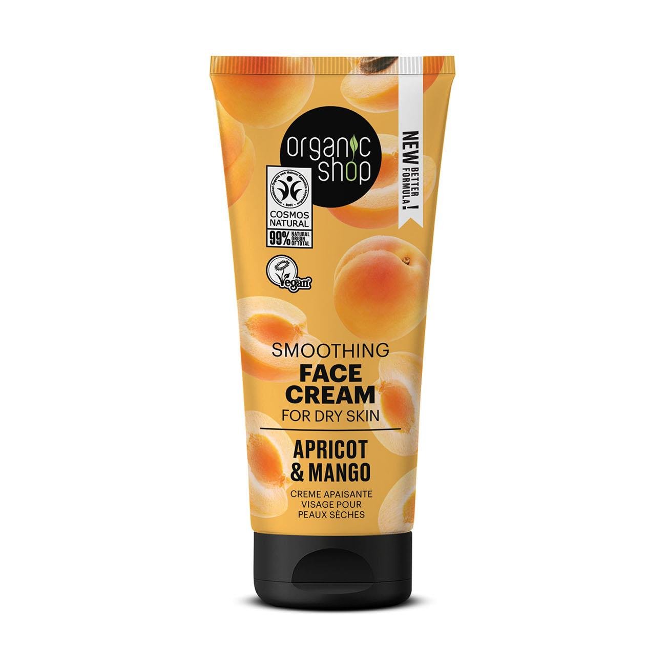 Apricot and Mango Smoothing Face Cream for Dry Skin 50ml - Organic Shop - Face Cream - Eco Natural Products