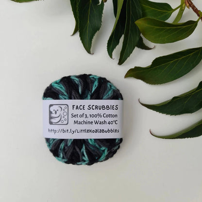 Aqua Dream 100% Cotton Face Scrubbies 3pcs - Little Koala Bubbles - Cleansing Pad - Eco Natural Products