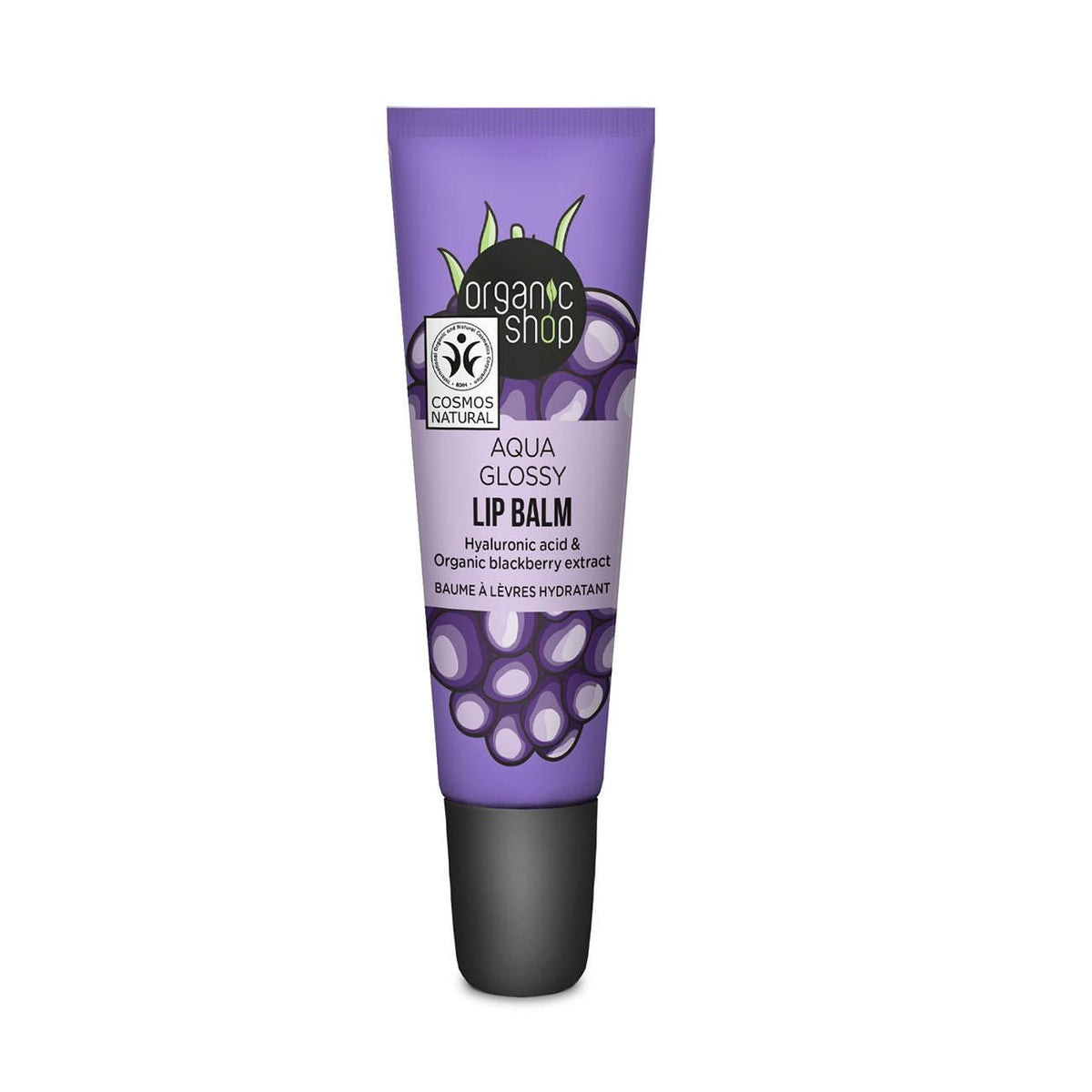 Aqua Glossy Hyaluronic Acid & Blackberry Extract Lip Balm 10ml - Organic Shop - Lip Balm - Organic Shop