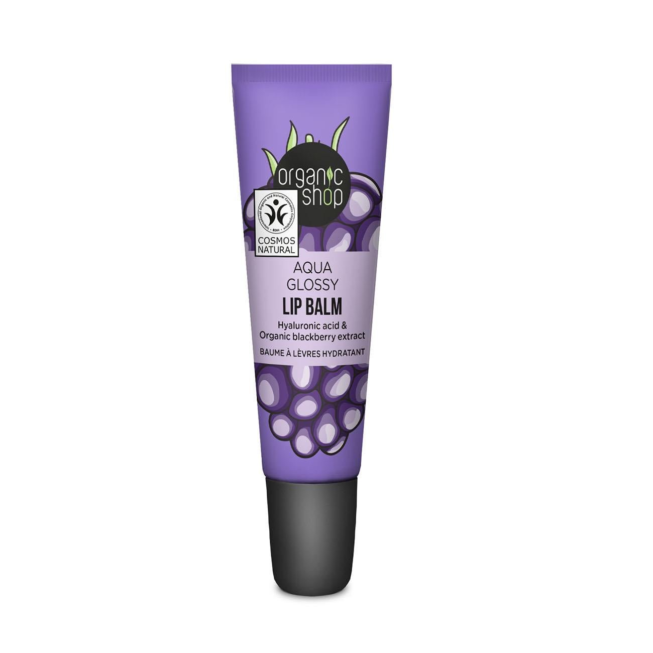 Aqua Glossy Hyaluronic Acid & Blackberry Extract Lip Balm 10ml - Organic Shop - Lip Balm - Organic Shop