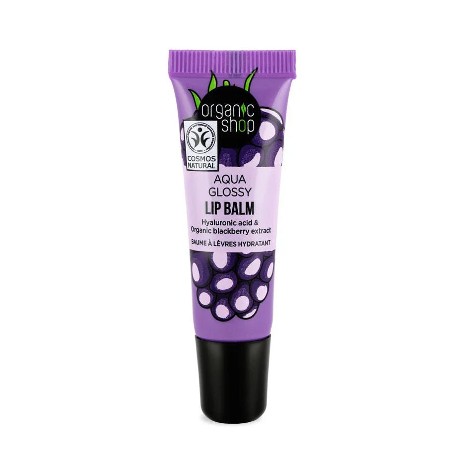 Aqua Glossy Hyaluronic Acid & Blackberry Extract Lip Balm 10ml - Organic Shop - Lip Balms - Organic Shop