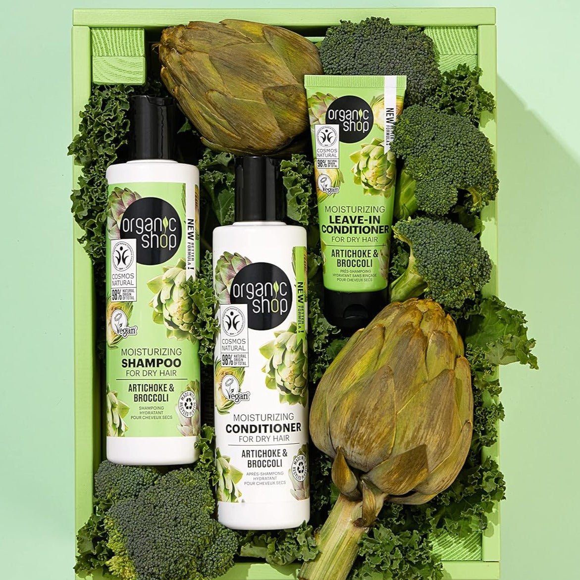 Artichoke and Broccoli Moisturizing Shampoo for Dry Hair 280 ml - Organic Shop - Shampoo - Eco Natural Products