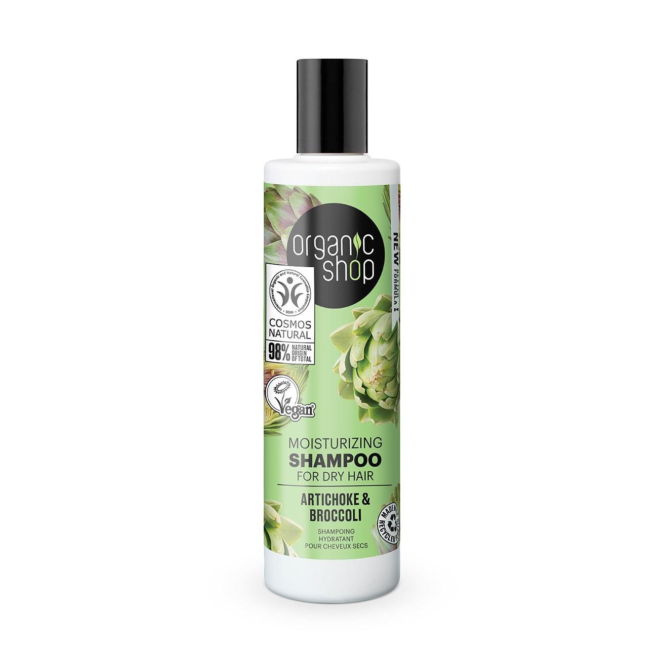 Artichoke and Broccoli Moisturizing Shampoo for Dry Hair 280 ml - Organic Shop - Shampoo - Eco Natural Products