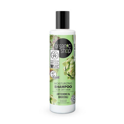 Artichoke and Broccoli Moisturizing Shampoo for Dry Hair 280 ml - Organic Shop - Shampoo - Eco Natural Products