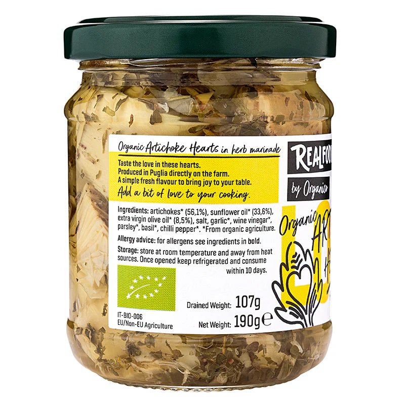 Artichoke Hearts in Oil 190g - Eco Natural Products - Organico - Artichoke Hearts