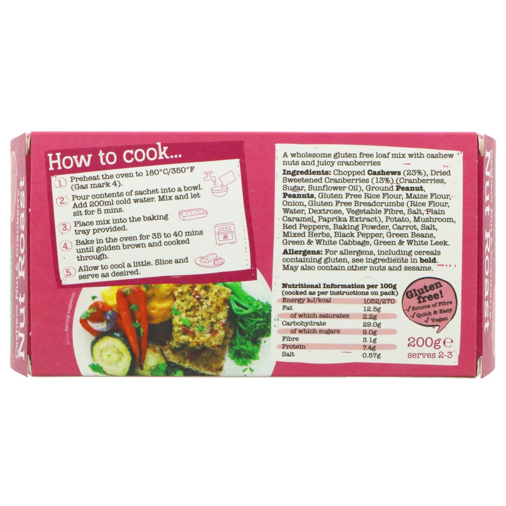 Artisan Cashew & Cranberry Grains Nut Roast 200g - Eco Natural Products - Artisan Grains - Nut Roasts