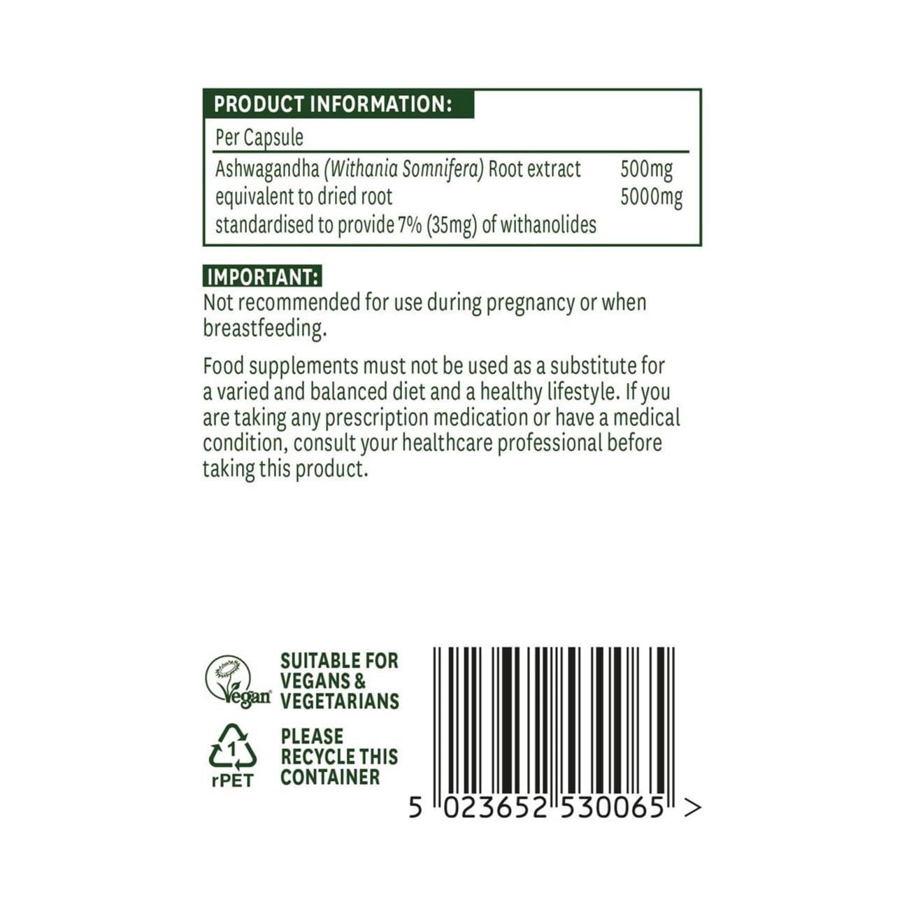 Ashwagandha 5000mg 30caps - Natures Aid - Food Supplements - Natures Aid
