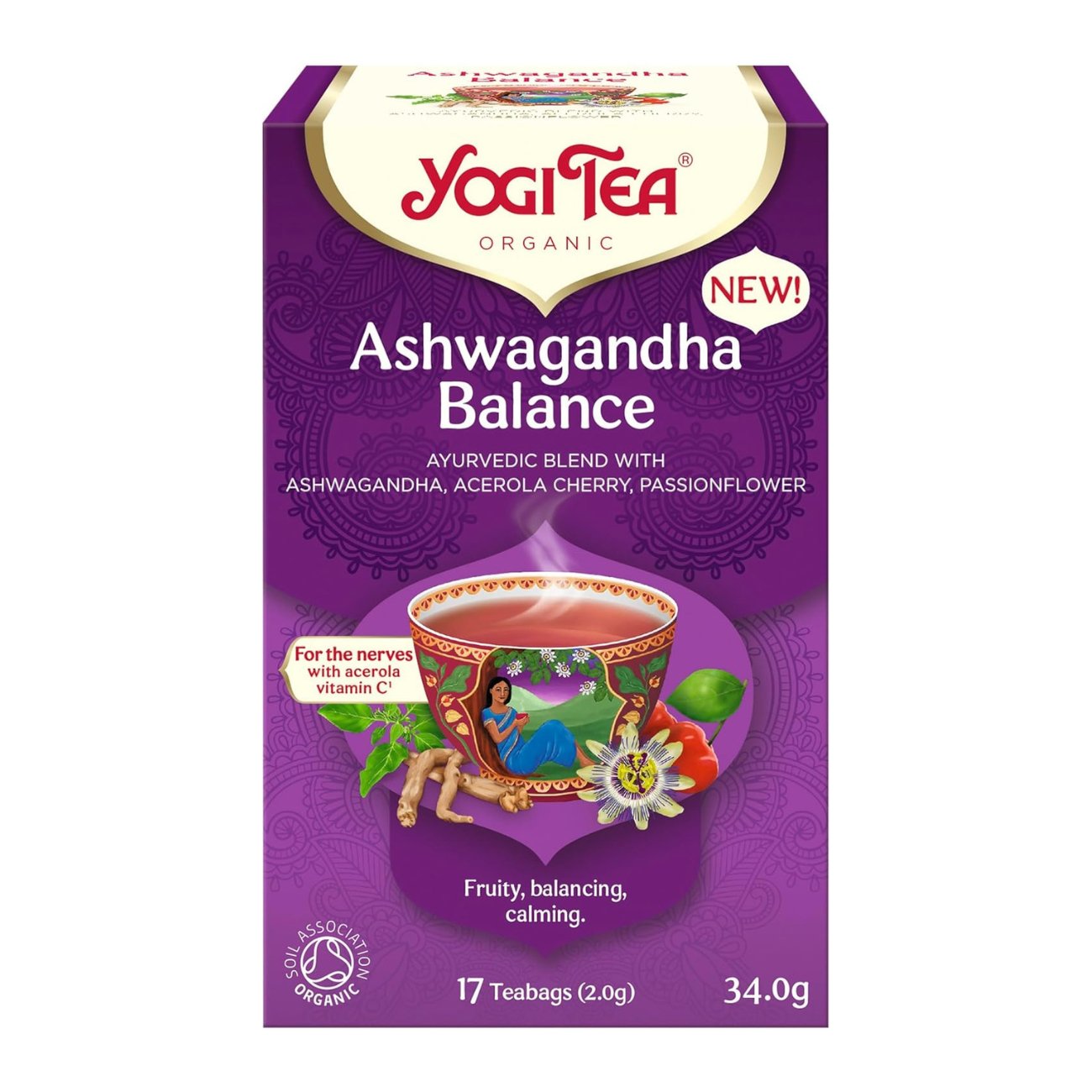 Ashwagandha Balance Organic Tea 17 Bags - Yogi Tea - Herbal Tea - Eco Natural Products