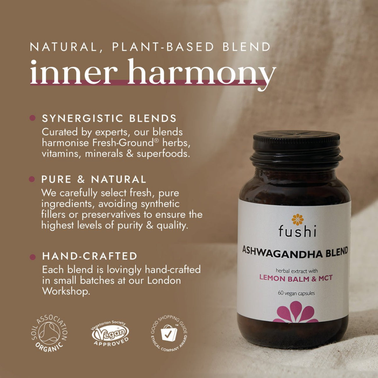 Ashwagandha Extract Vegan MCT High Strength 60 Capsule - Fushi Wellbeing - Herbal Supplements - Fushi Wellbeing