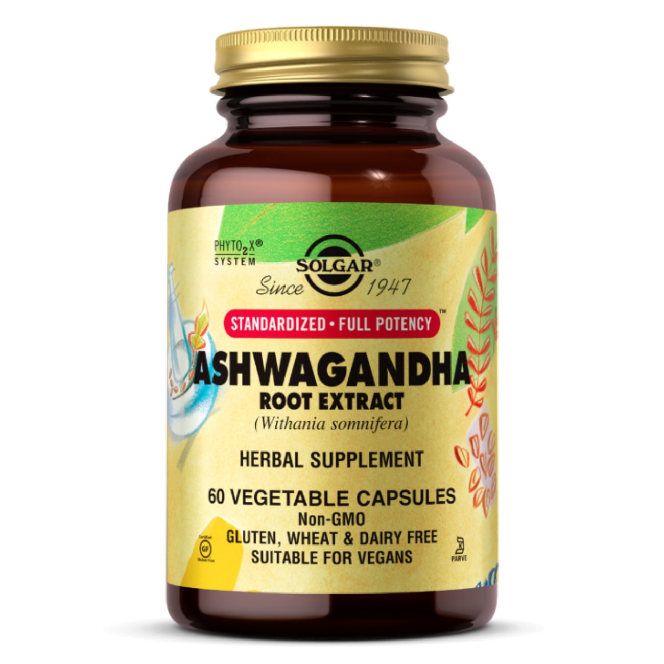 Ashwagandha Root Extract - 60 Vegetable Capsules - Eco Natural Products - Solgar - Botanical & Food Supplements