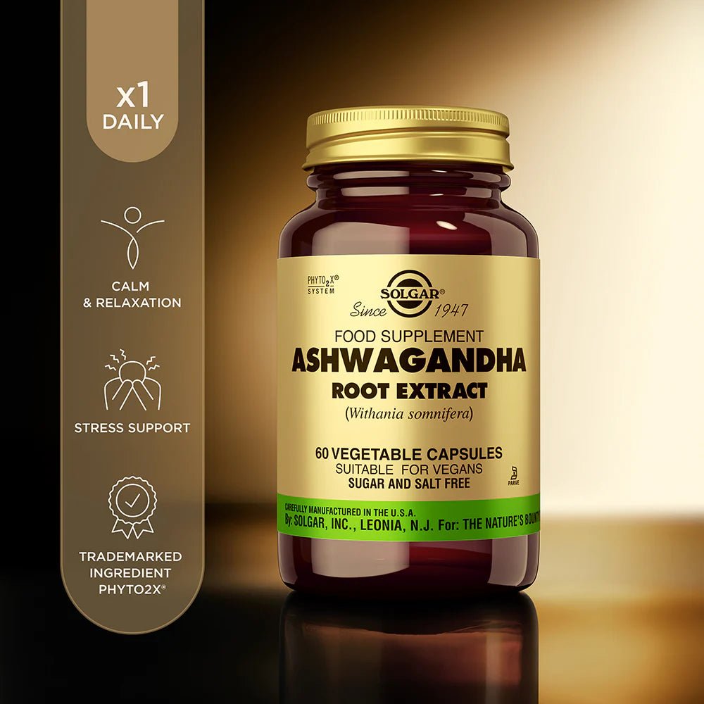 Ashwagandha Root Extract - 60 Vegetable Capsules - Eco Natural Products - Solgar - Botanical & Food Supplements