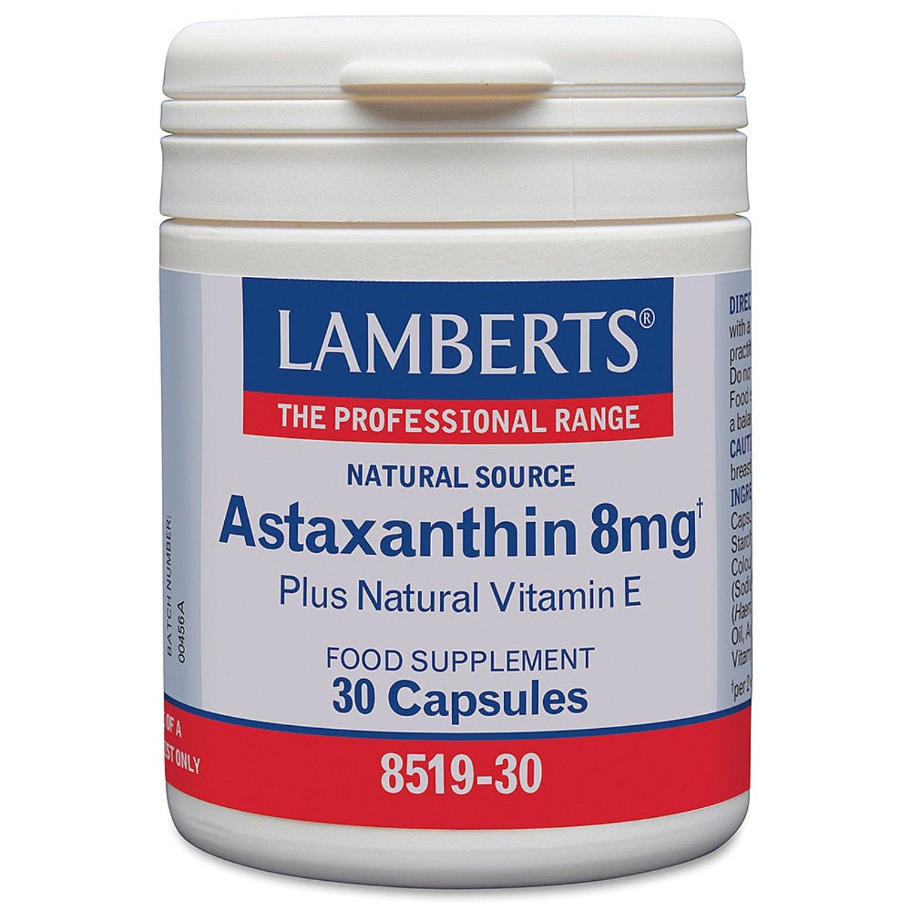 Astaxanthin 8mg 30 Capsules - Lamberts - Single Vitamins - Lamberts