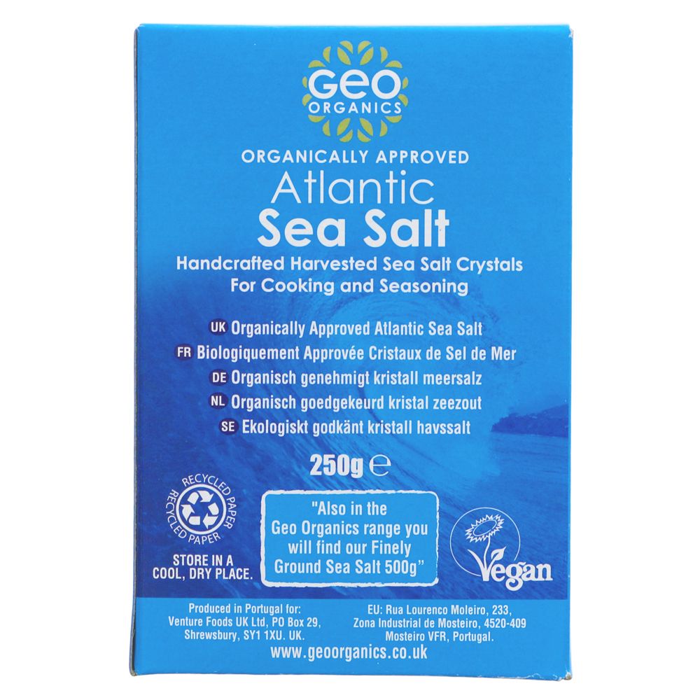 Atlantic Sea Salt Crystal 250g - Geo Organics - Sea Salt - Eco Natural Products