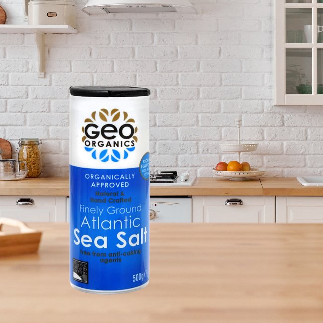 Atlantic Sea Salt Fine Ground 500g - Geo Organics - Sea Salt - Eco Natural Products