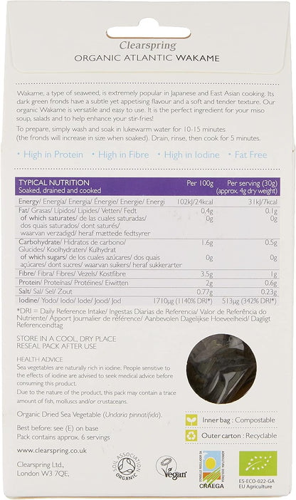 Atlantic Wakame Dried Sea Vegetable 25g - Clearspring - Dried Sea Vegetable - Eco Natural Products