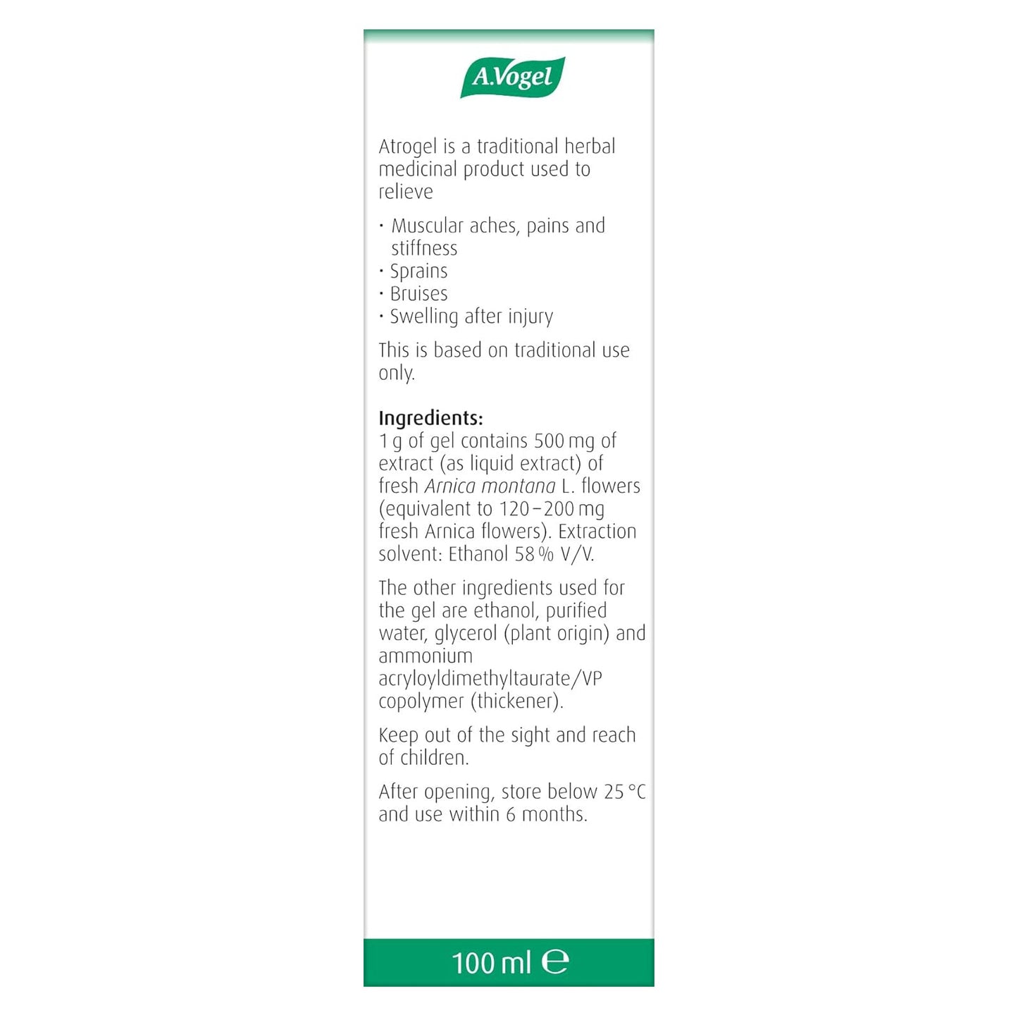 Atrogel Arnica Gel 100g - A. Vogel - Cream - Eco Natural Products