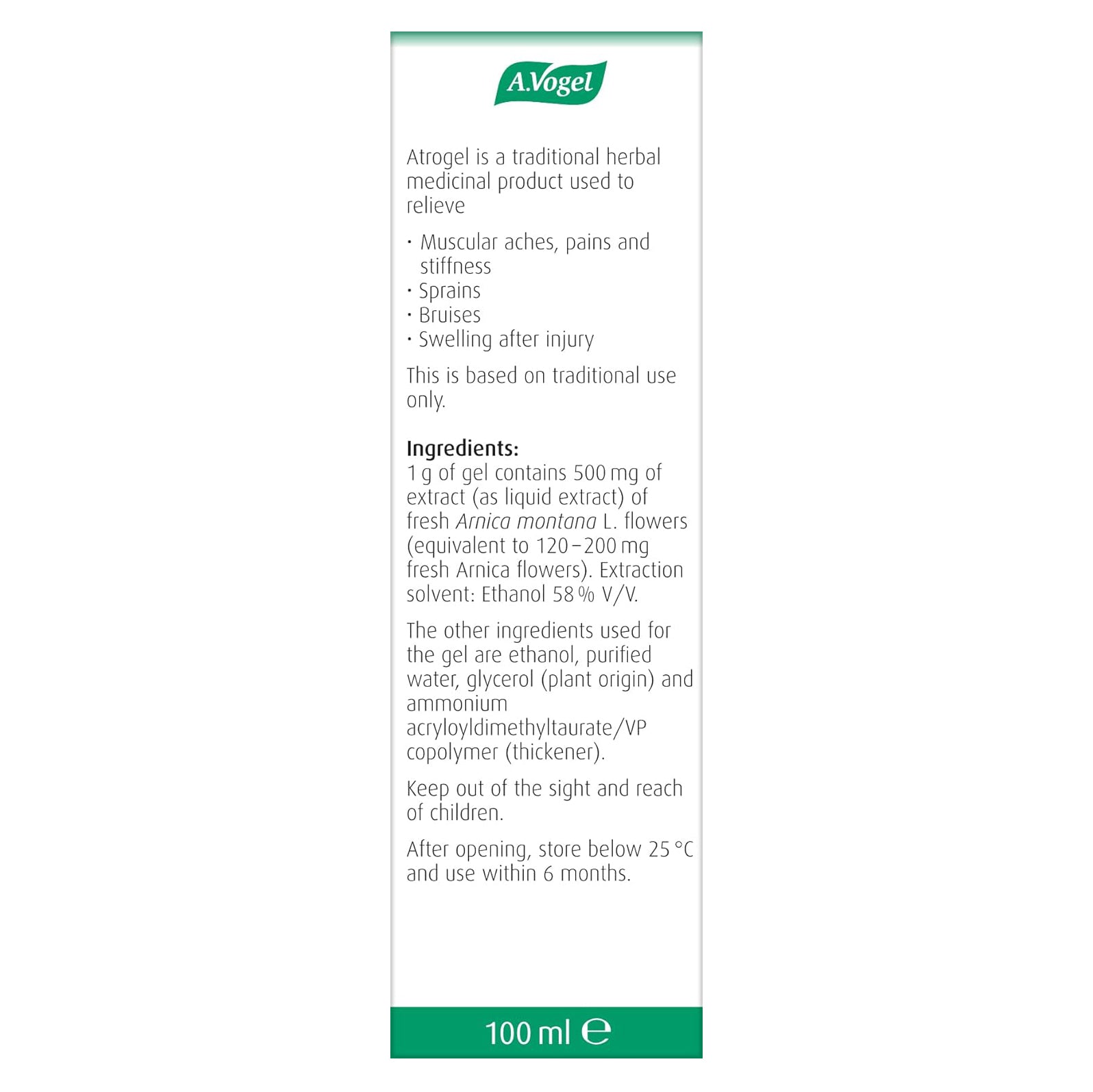 Atrogel Arnica Gel 100g - A. Vogel - Cream - Eco Natural Products
