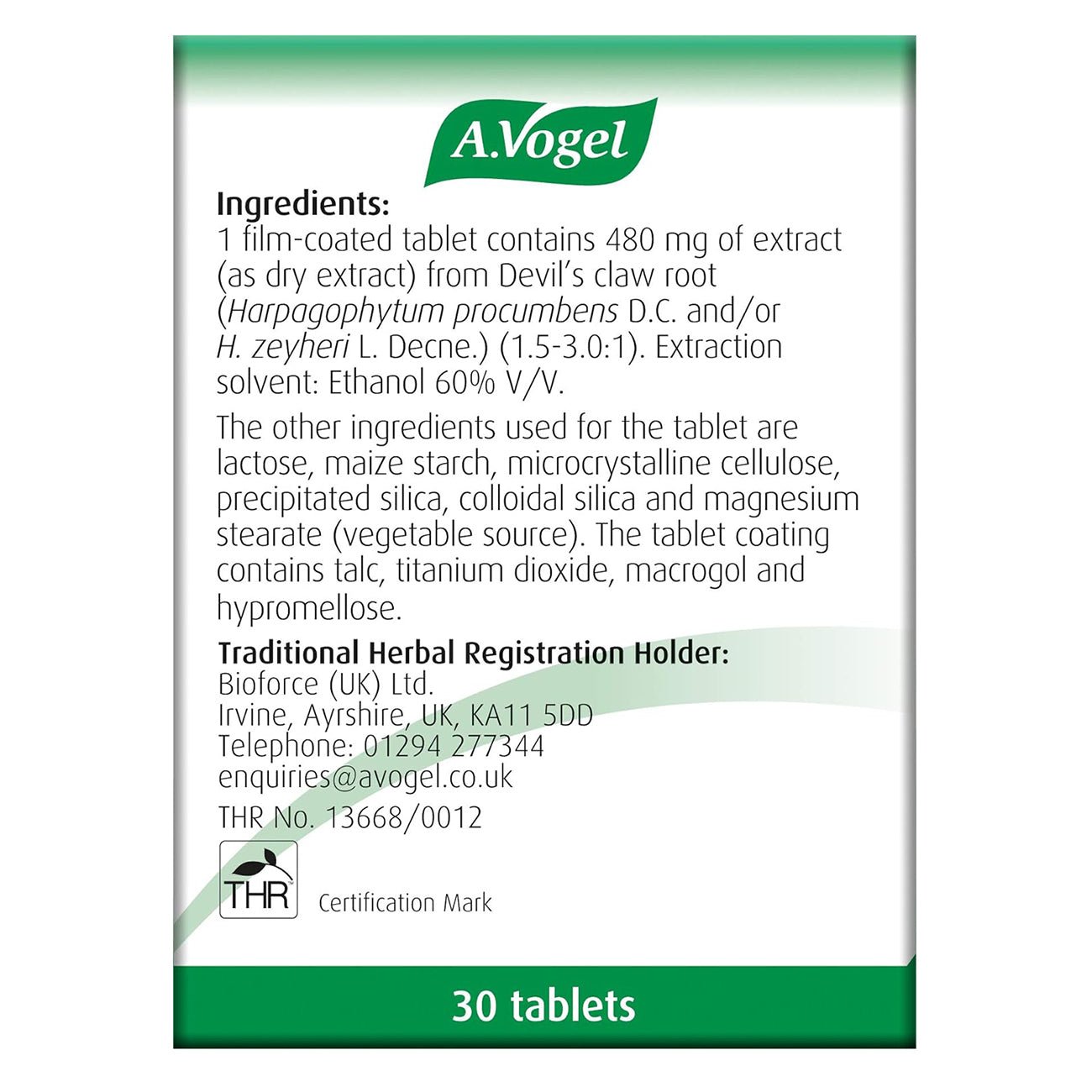 Atrosan Devil's Claw 30 Tabs - A. Vogel - Herbal Supplements - Eco Natural Products