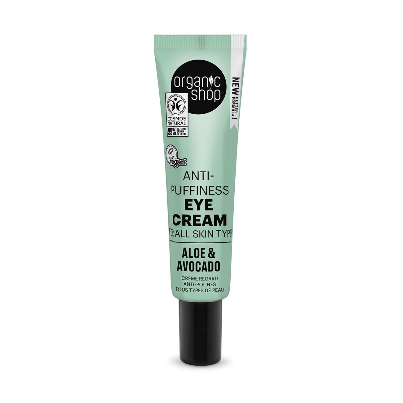 Avocado and Aloe Anti - puffiness Eye Cream All Skin Types 30 ml - Organic Shop - Eye Cream - Eco Natural Products