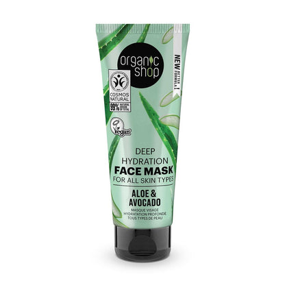 Avocado and Aloe Deep hydration Face Mask All Skin Types 75 ml - Organic Shop - Face Mask - Eco Natural Products