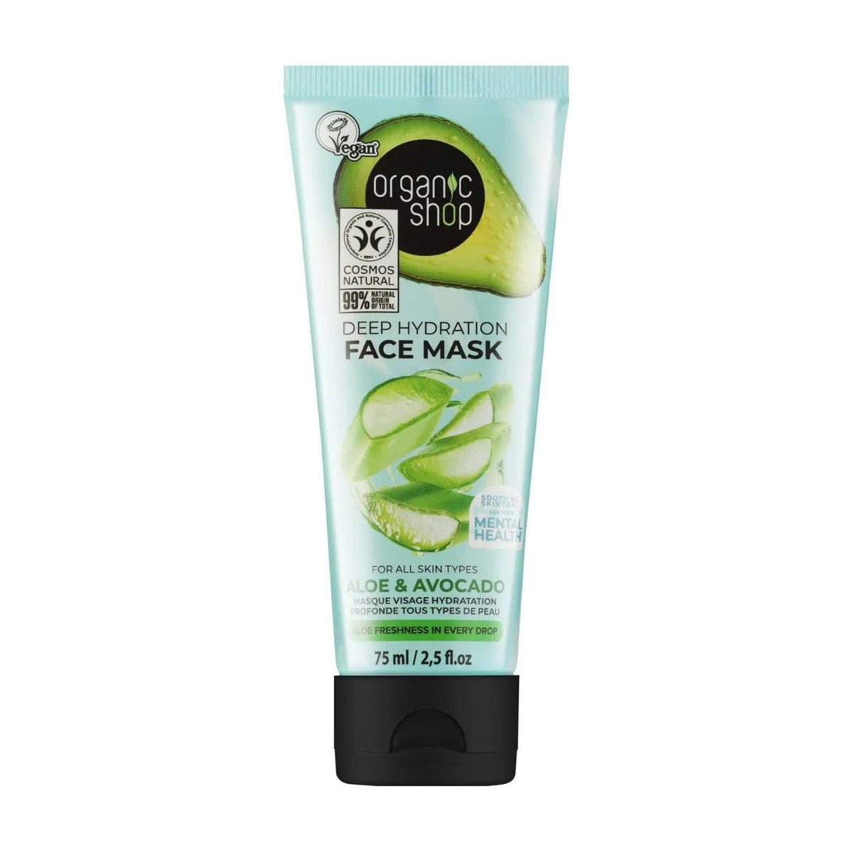 Avocado and Aloe Deep Hydration Face Mask All Skin Types 75ml - Organic Shop - Skin Care Masks & Peels - Organic Shop