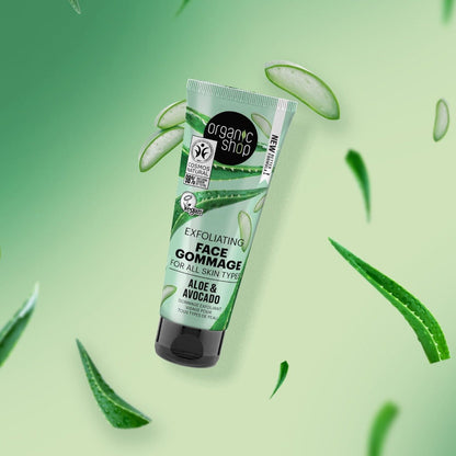 Avocado and Aloe Exfoliating Face Gommage All Skin Types 75ml - Organic Shop - Face Gommage - Eco Natural Products