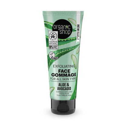 Avocado and Aloe Exfoliating Face Gommage All Skin Types 75ml - Organic Shop - Face Gommage - Eco Natural Products