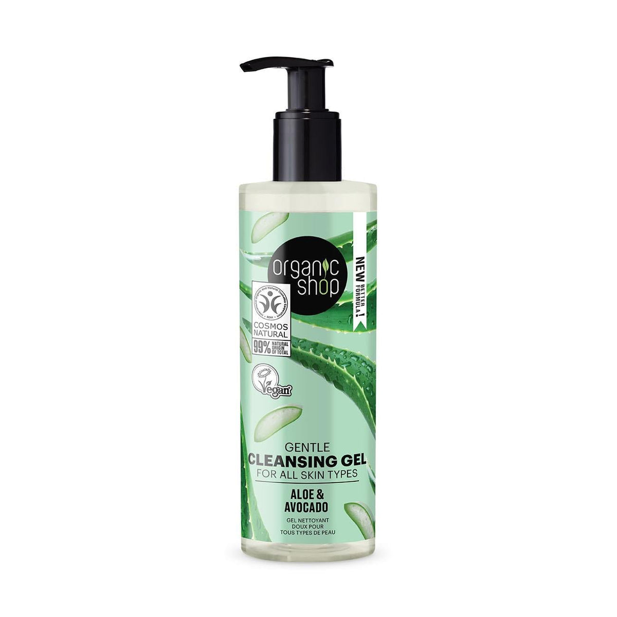 Avocado and Aloe Gentle Cleansing Gel for All Skin Types 200 ml - Organic Shop - Cleansing Gel - Eco Natural Products