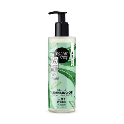 Avocado and Aloe Gentle Cleansing Gel for All Skin Types 200 ml - Organic Shop - Cleansing Gel - Eco Natural Products