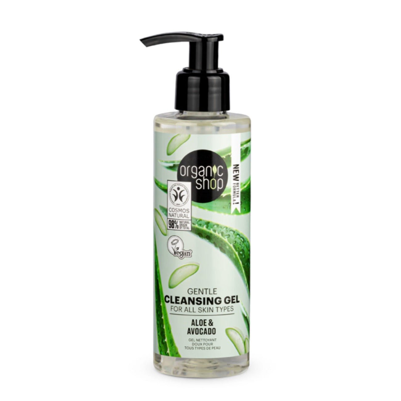 Avocado and Aloe Gentle Cleansing Gel for All Skin Types 200 ml - Organic Shop - Cleansing Gel - Eco Natural Products