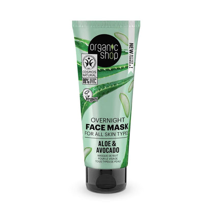 Avocado and Aloe Overnight Face Mask for All Skin Types 75 ml - Organic Shop - Face Mask - Eco Natural Products