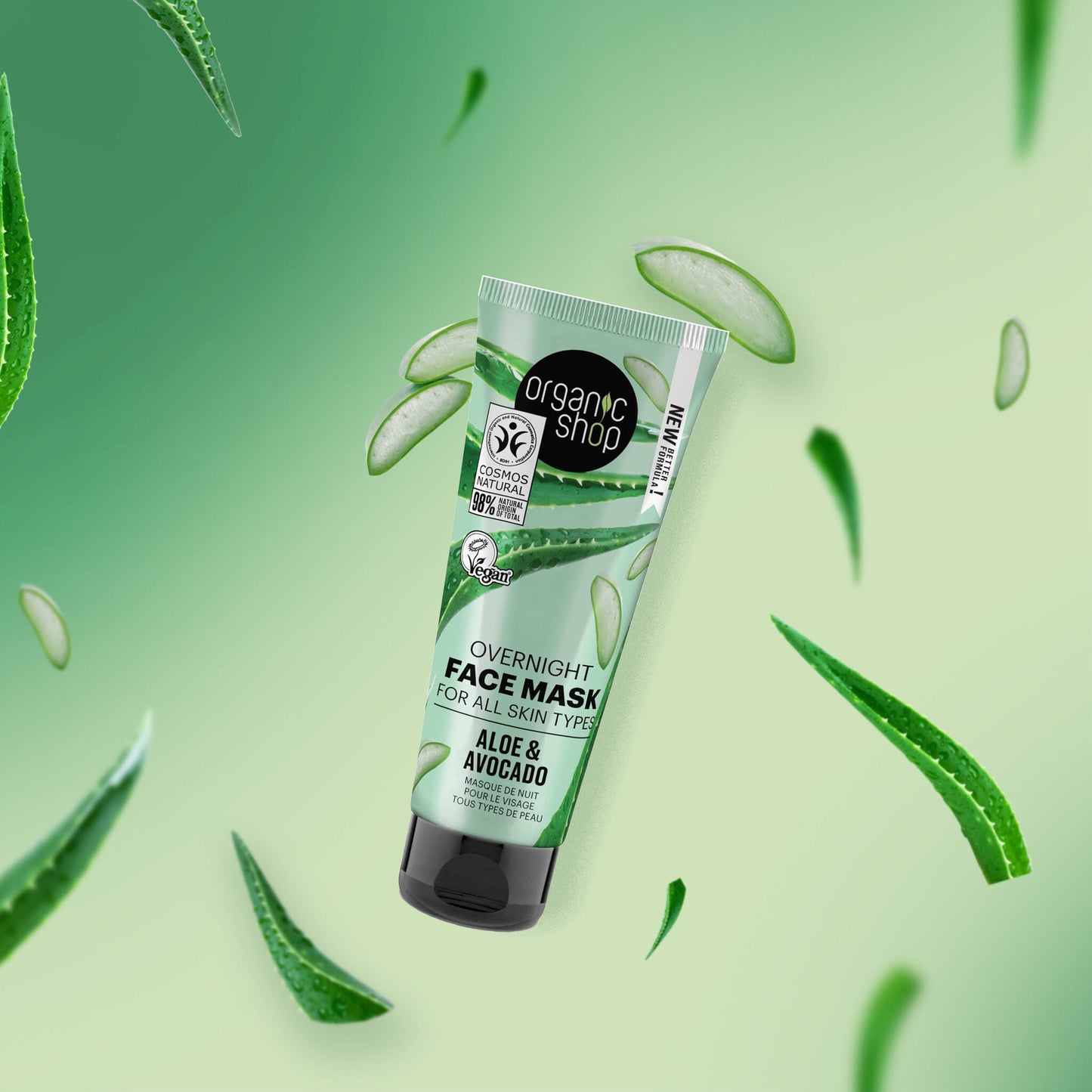 Avocado and Aloe Overnight Face Mask for All Skin Types 75 ml - Organic Shop - Face Mask - Eco Natural Products