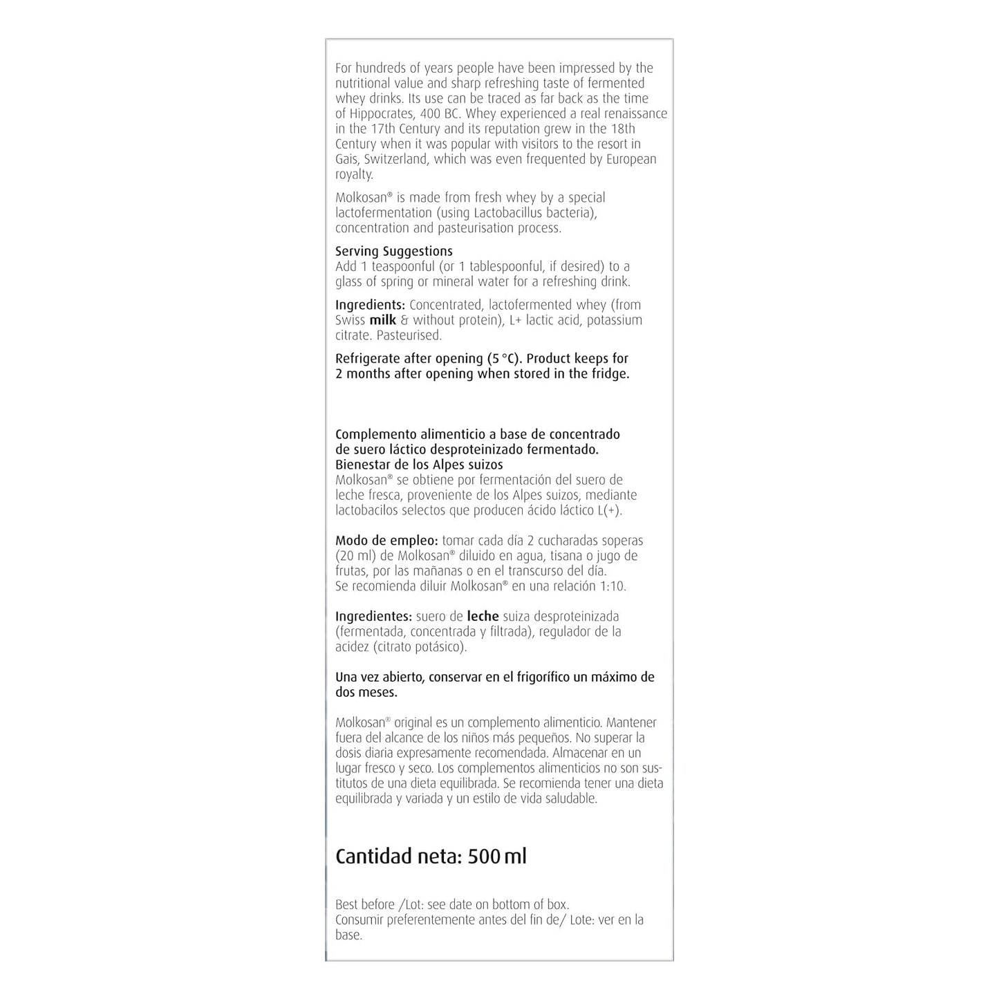 A.Vogel Original Molkosan 500ml - A. Vogel - Natural remedies - Eco Natural Products