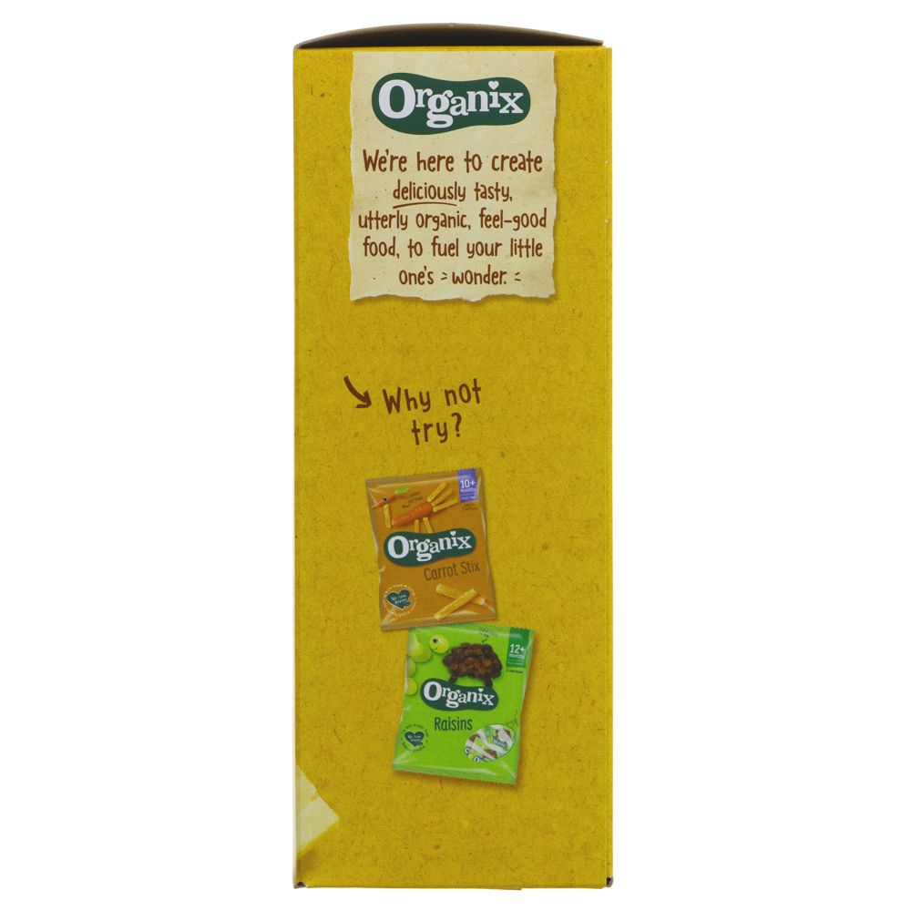 Organix Mini Organic Cheese Crackers Toddler Snack 4 x 20g side 2 packaging