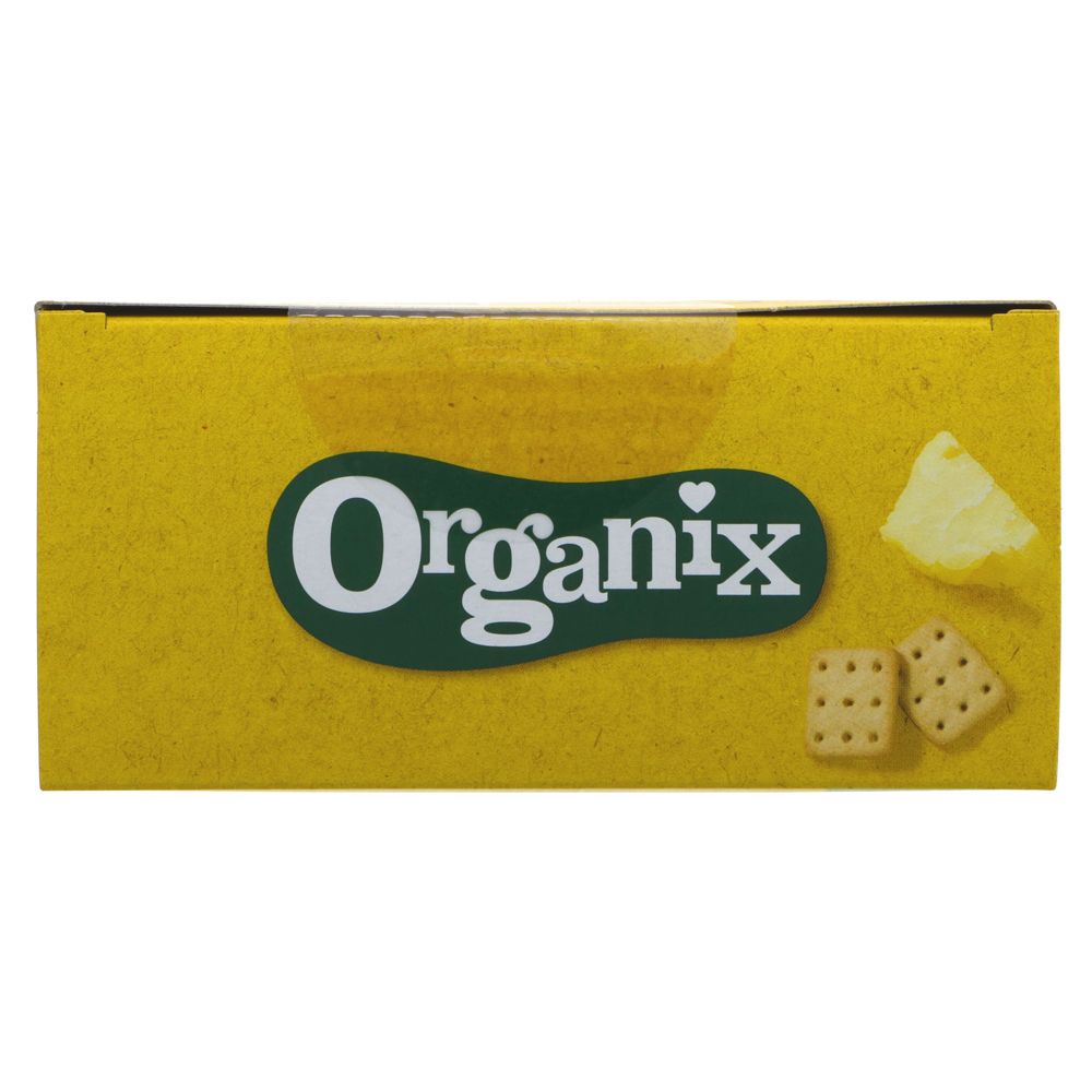 Organix Mini Organic Cheese Crackers Toddler Snack 4 x 20g side 4 packaging