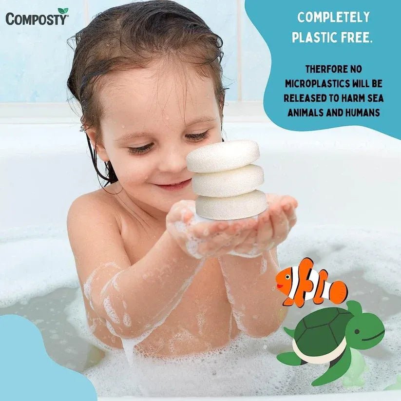Baby Bath Sponges Konjac 3 Pack - Composty - Baby Bathing - Composty
