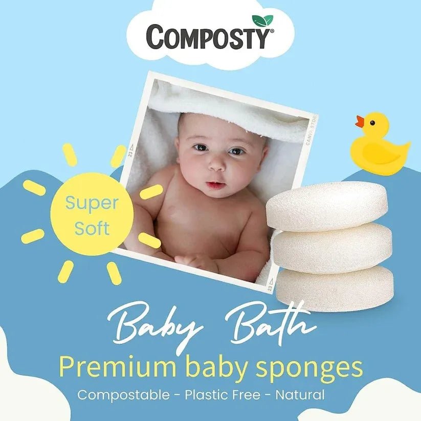 Baby Bath Sponges Konjac 3 Pack - Composty - Baby Bathing - Composty