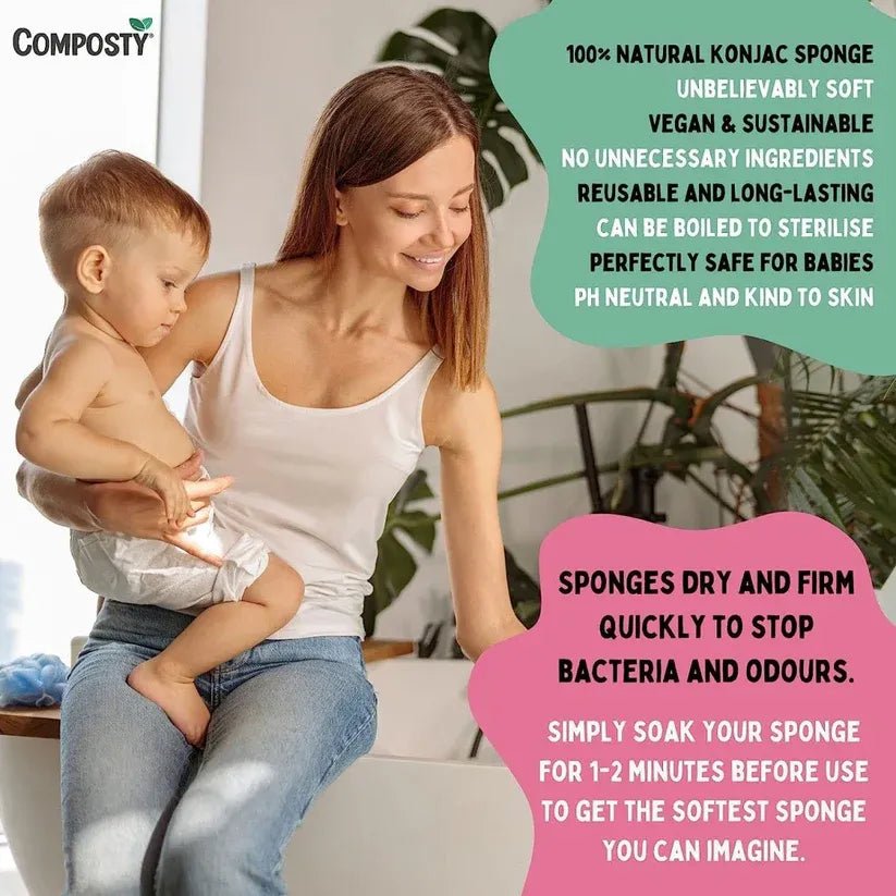 Baby Bath Sponges Konjac 3 Pack - Composty - Baby Bathing - Composty