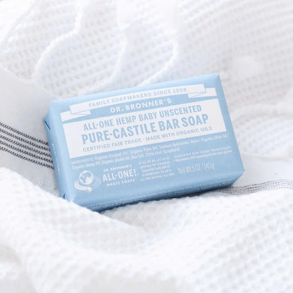 Baby Unscented Pure - Castile Bar Soap 140g - Dr. Bronner - Bar Soap - Eco Natural Products