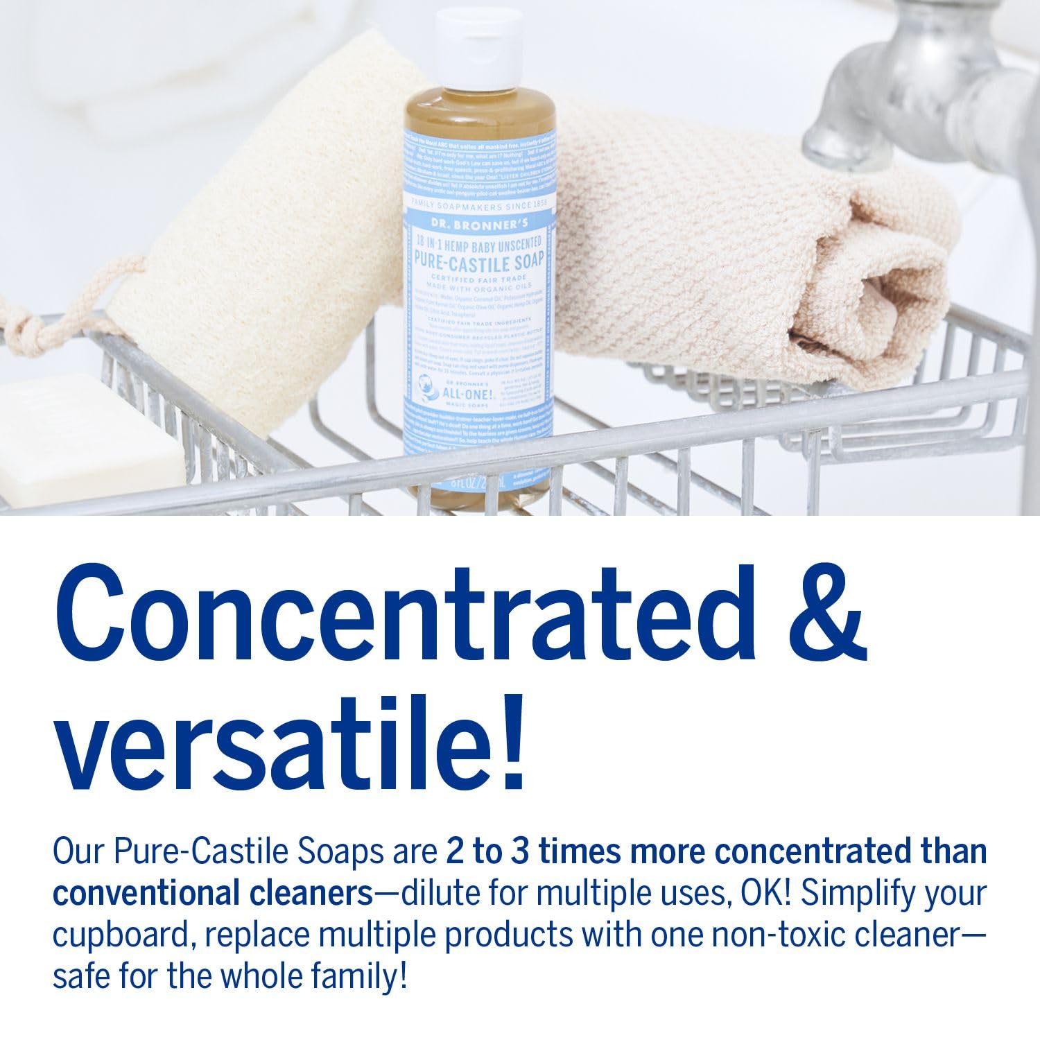 Baby Unscented Pure - Castile Liquid Soap 237ml - Dr. Bronner - Liquid Soap - Eco Natural Products