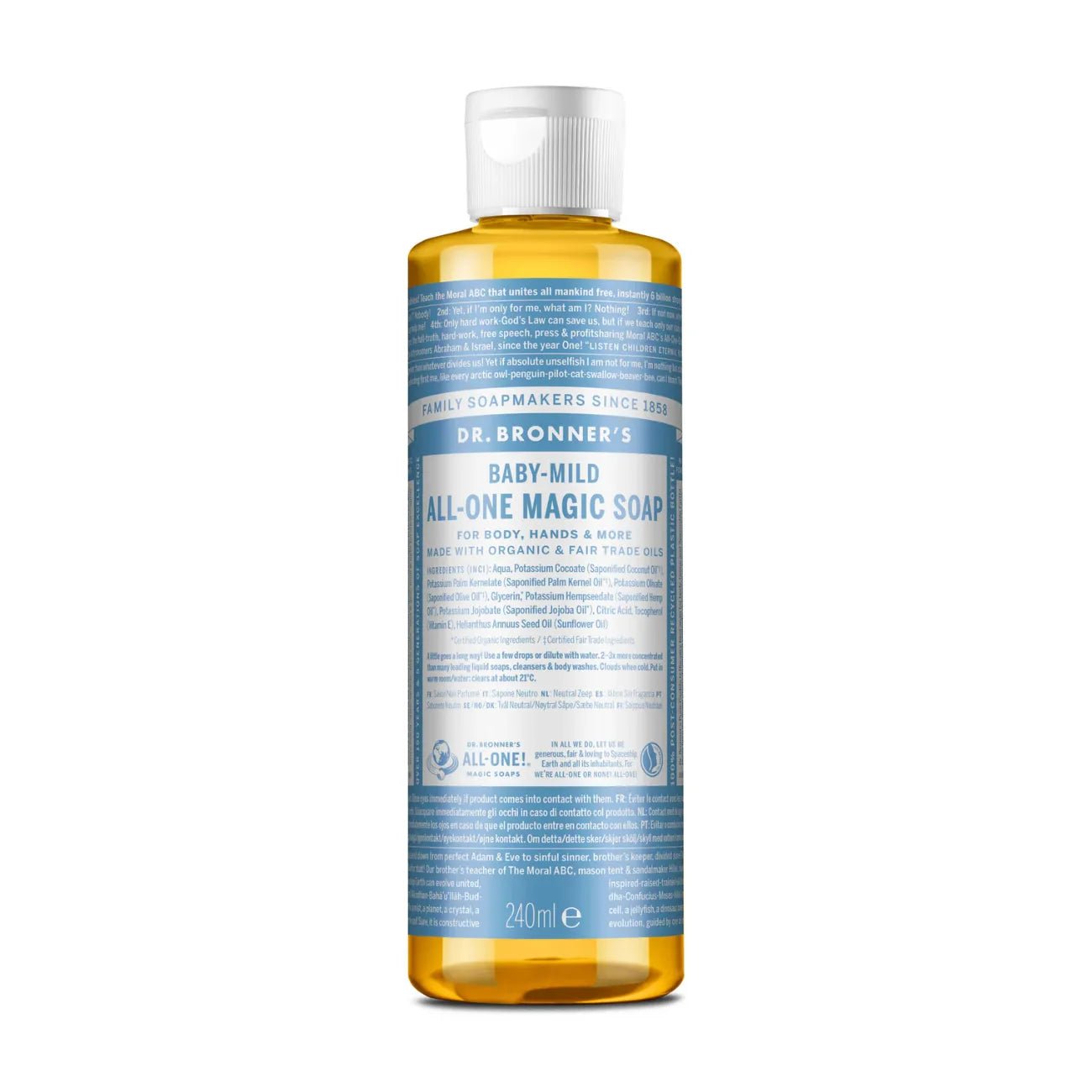 Baby Unscented Pure - Castile Liquid Soap 240ml - Dr. Bronner - Liquid Soap - Dr. Bronner