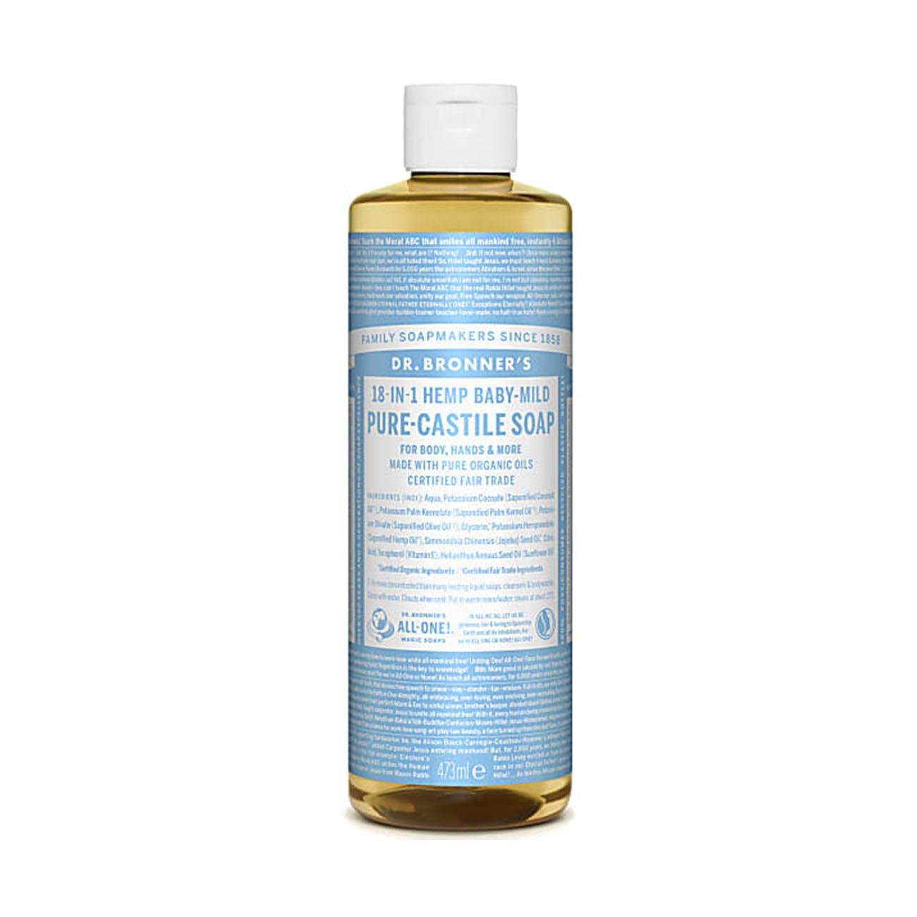 Baby Unscented Pure - Castile Liquid Soap 473ml - Eco Natural Products - Dr. Bronner - Liquid Soap