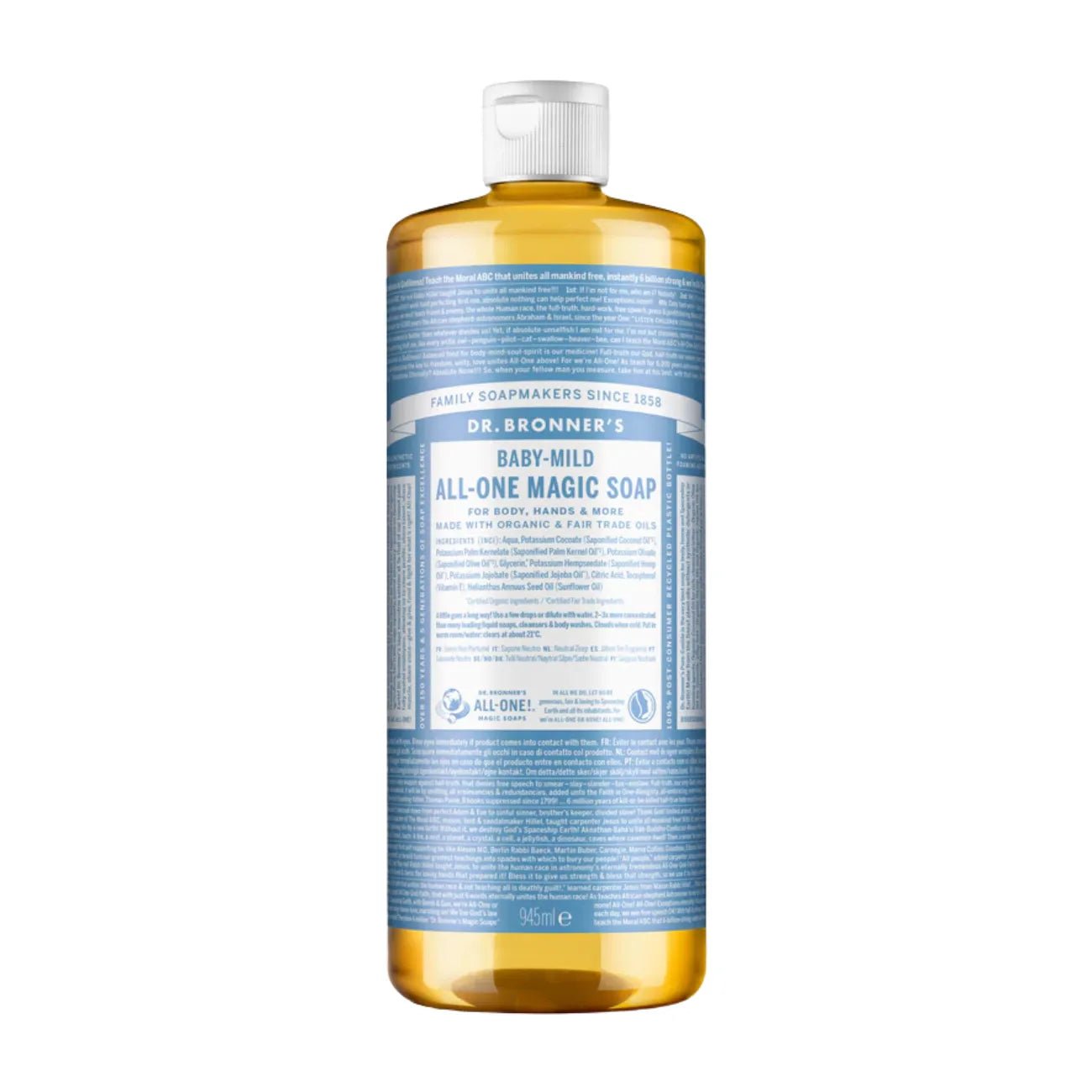 Baby Unscented Pure - Castile Liquid Soap 945ml - Dr. Bronner - Body Wash - Dr. Bronner